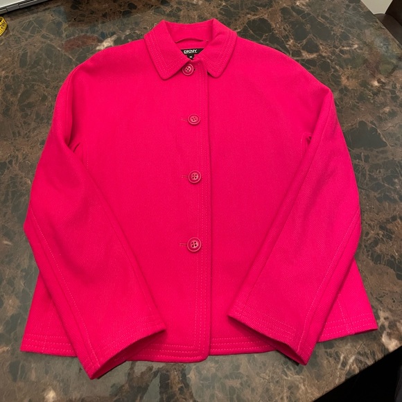 DKNY cropped pink Peacoat - Picture 1 of 6